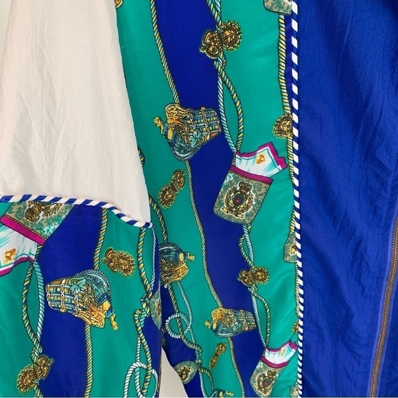 Vintage 80s Silver Threads Nautical  Jacket Dolman Sleeves Golden Girls sz S - Picture 6 of 7